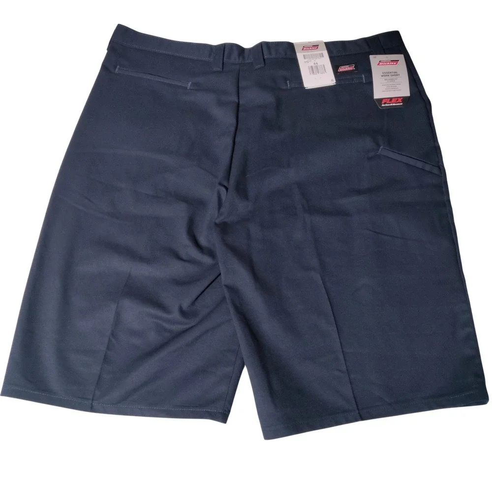 Dickies Mens Relaxed Fit Flex Essential Work Shorts Navy Blue 44 (44x12.5)